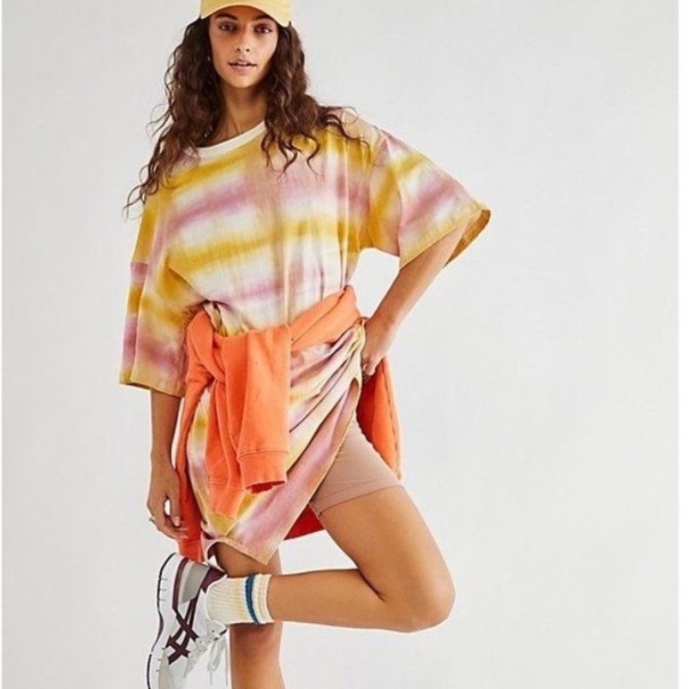 Free People x Maria Bouvier La Vanda Tie Dye Organic T-Shirt Dress